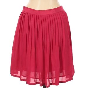 Red Silk JOIE Mini Skirt, Medium